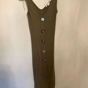Army green body con dress